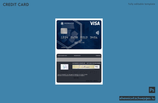 Beispielvorschau der Visa-Debitkarte der Bank von Monaco